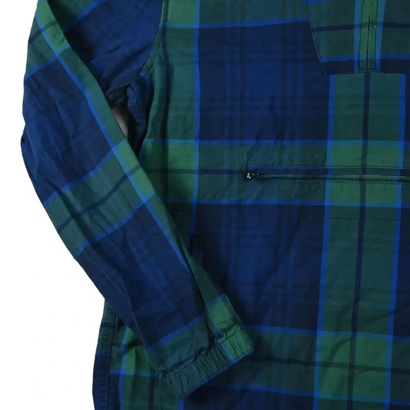 Abercrombie Mens Cotton Windbreaker Shacket Jacket Sz S Plaid Preppy Coastal - Picture 3 of 11